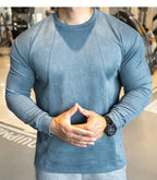 Mens Casual Sportswear 95%polyester 5%spandex Long Sleeve Shirt YH-CX17 print logo 42