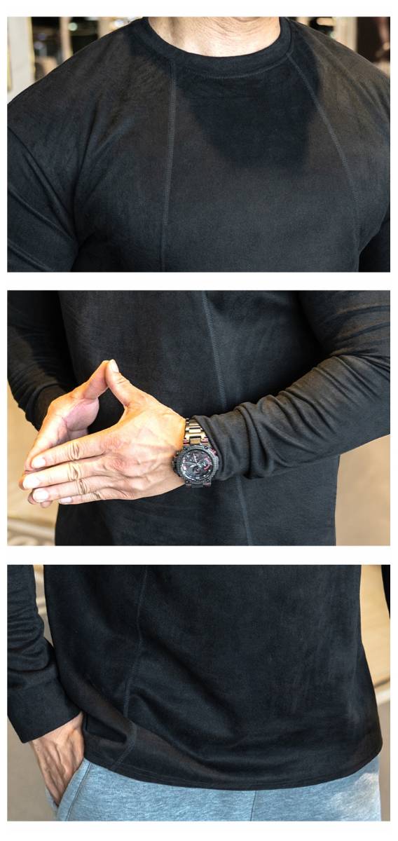 Mens Casual Sportswear 95%polyester 5%spandex Long Sleeve Shirt YH-CX17 print logo 24