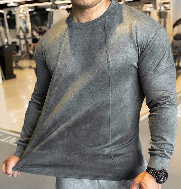 Mens Casual Sportswear 95%polyester 5%spandex Long Sleeve Shirt YH-CX17 print logo 32