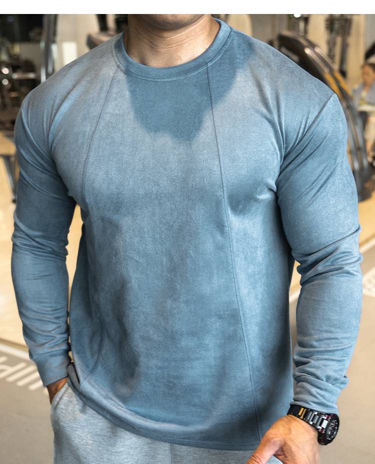 Mens Casual Sportswear 95%polyester 5%spandex Long Sleeve Shirt YH-CX17 print logo 44