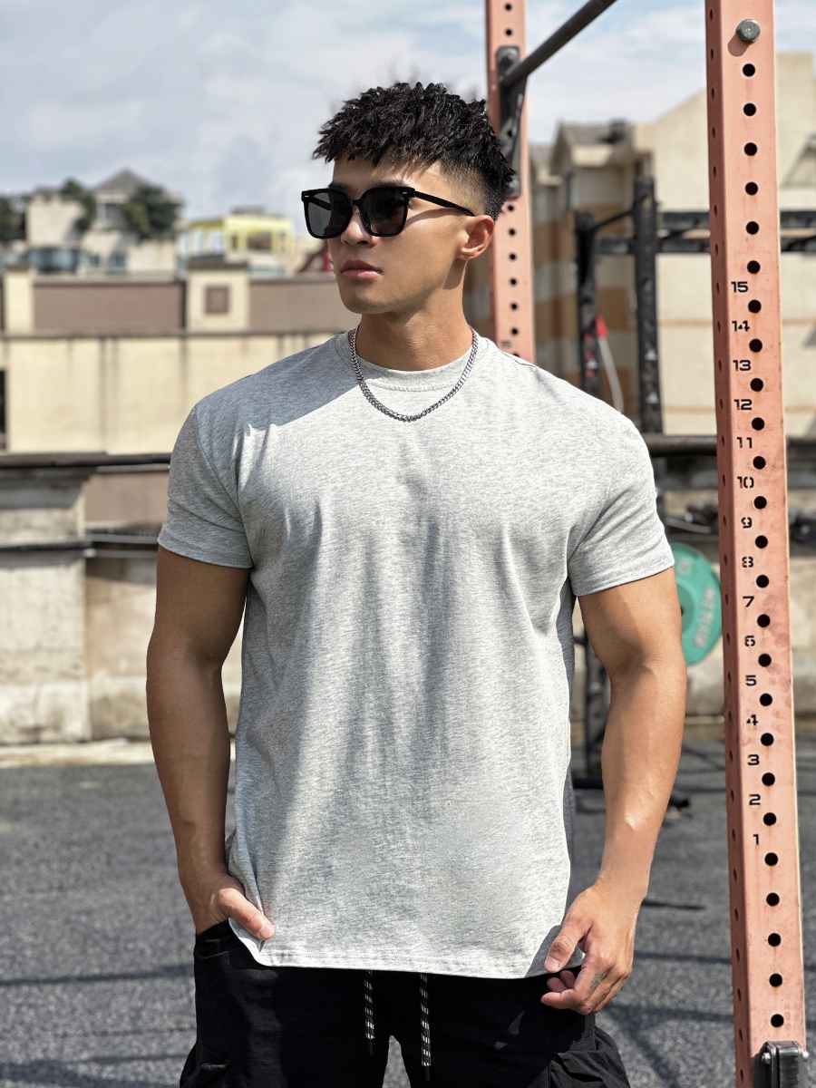 Mens Gym Sportswear 100% cotton T Shirt YH-TX33 print logo 21