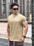 Mens Gym Sportswear 100% cotton T Shirt YH-TX33 print logo 35