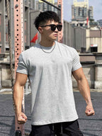 Mens Gym Sportswear 100% cotton T Shirt YH-TX33 print logo 28
