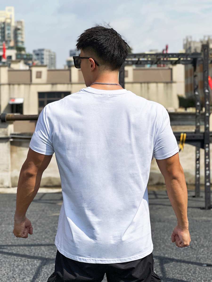 Mens Gym Sportswear 100% cotton T Shirt YH-TX33 print logo 32