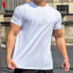 Mens Gym Sportswear 100% cotton T Shirt YH-TX33 print logo 3
