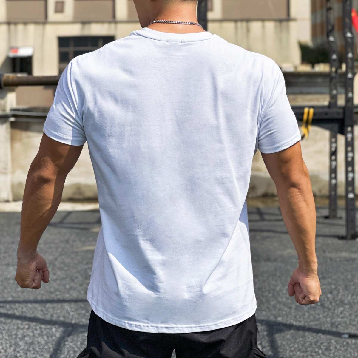 Mens Gym Sportswear 100% cotton T Shirt YH-TX33 print logo 15