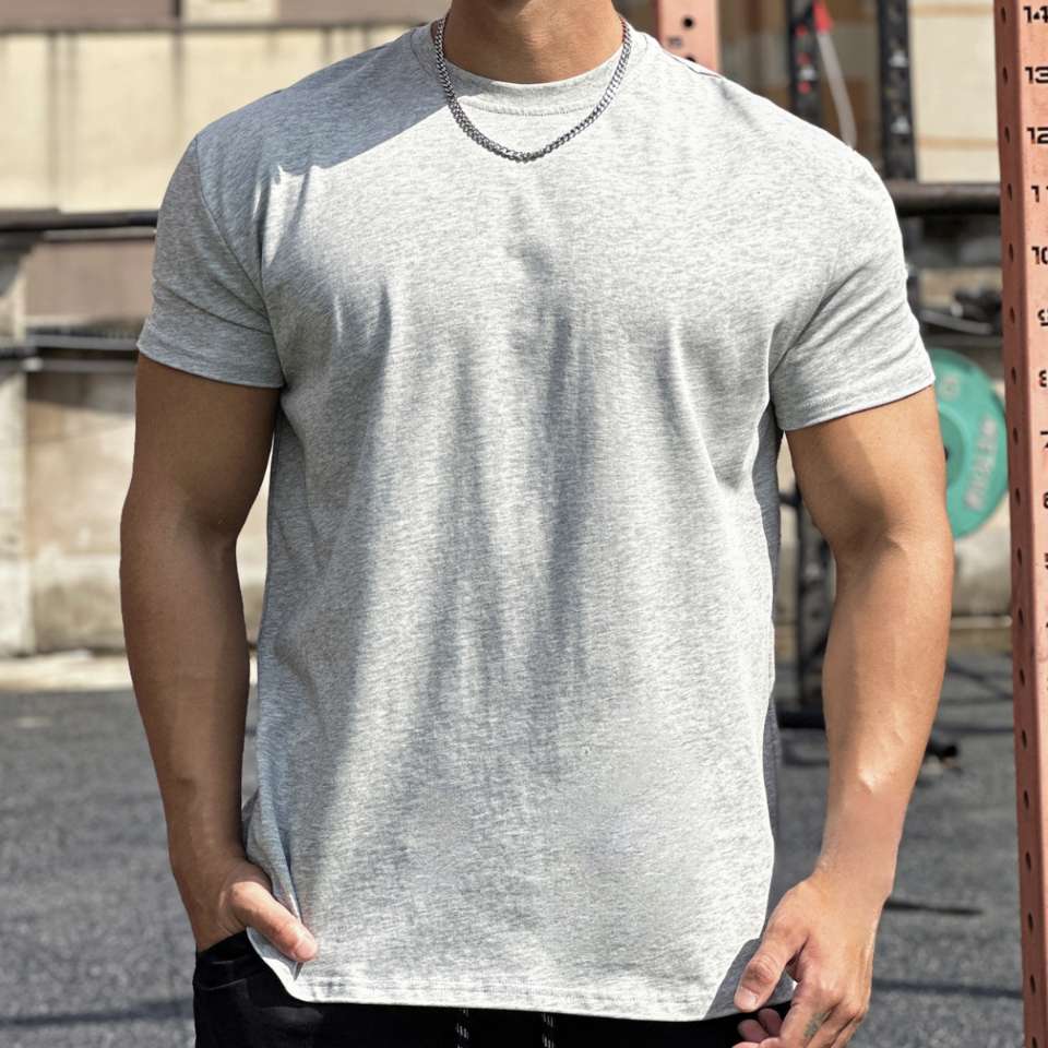 Mens Gym Sportswear 100% cotton T Shirt YH-TX33 print logo 46