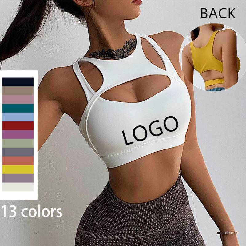 Womens Fitness Workout 76%Nylon 24%Spandex Sports Sexy Bra YL065 print logo 16