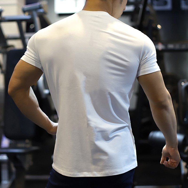 Mens Gym Training 95% Polyester 5% Spandex T Shirt YW-L-5001 print logo 21