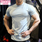 Mens Gym Training 95% Polyester 5% Spandex T Shirt YW-L-5001 print logo 9