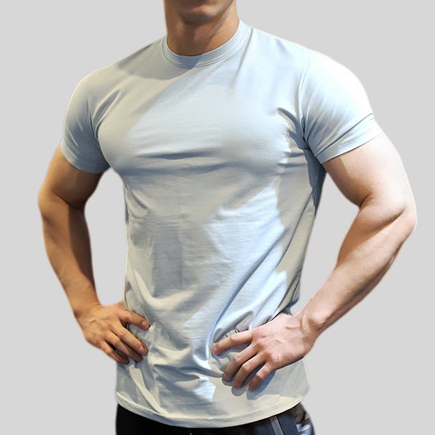 Mens Gym Training 95% Polyester 5% Spandex T Shirt YW-L-5001 print logo 1