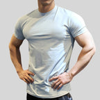 Mens Gym Training 95% Polyester 5% Spandex T Shirt YW-L-5001 print logo 1