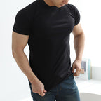 Mens Gym Training 95% Polyester 5% Spandex T Shirt YW-L-5001 print logo 33