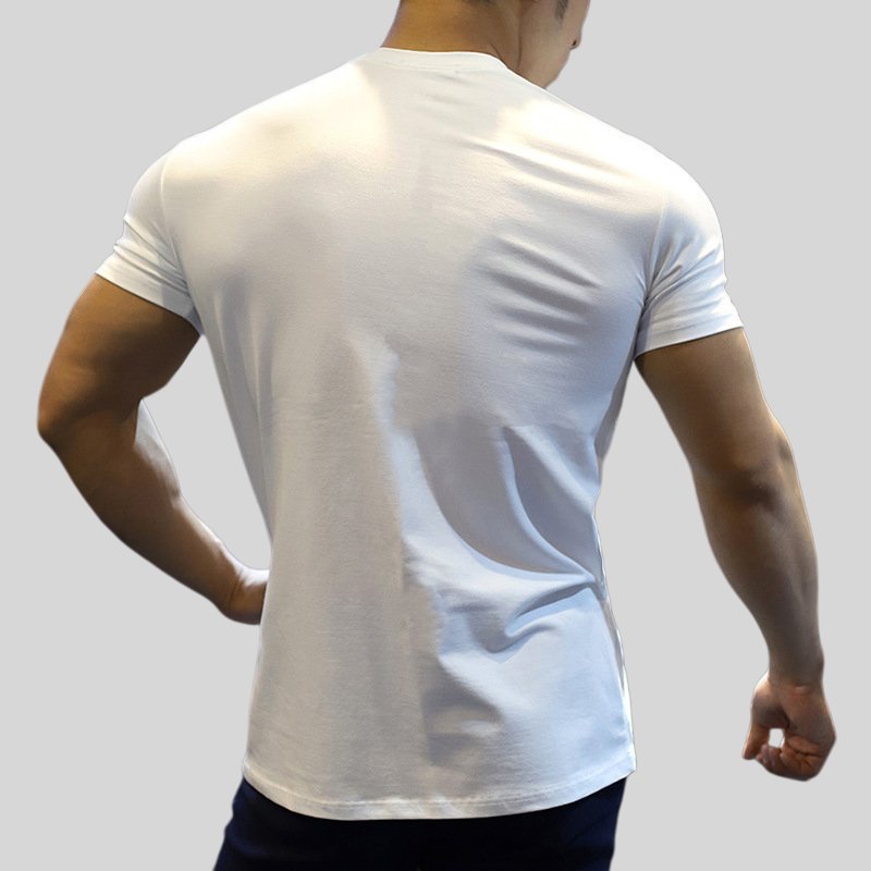 Mens Gym Training 95% Polyester 5% Spandex T Shirt YW-L-5001 print logo 2