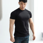 Mens Gym Training 95% Polyester 5% Spandex T Shirt YW-L-5001 print logo 34