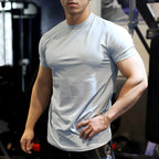 Mens Gym Training 95% Polyester 5% Spandex T Shirt YW-L-5001 print logo 39