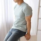 Mens Gym Training 95% Polyester 5% Spandex T Shirt YW-L-5001 print logo 27