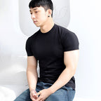Mens Gym Training 95% Polyester 5% Spandex T Shirt YW-L-5001 print logo 35