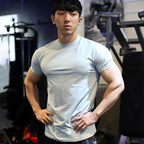 Mens Gym Training 95% Polyester 5% Spandex T Shirt YW-L-5001 print logo 36