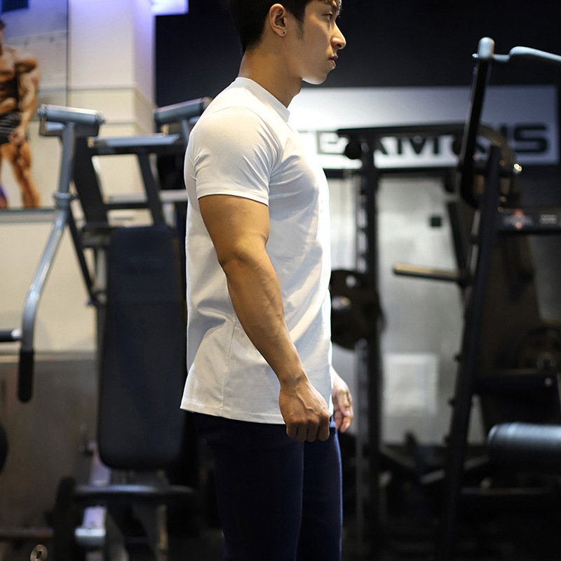 Mens Gym Training 95% Polyester 5% Spandex T Shirt YW-L-5001 print logo 20