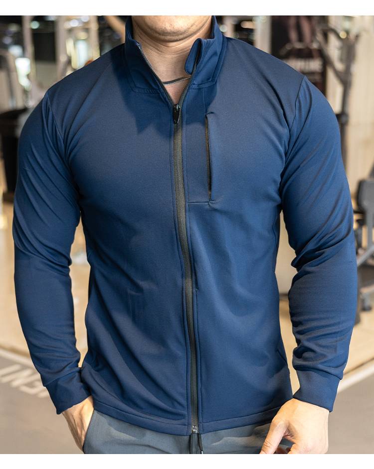 Mens Sports Workout 90%polyester 10%spandex Jacket YX-C01 print logo 21