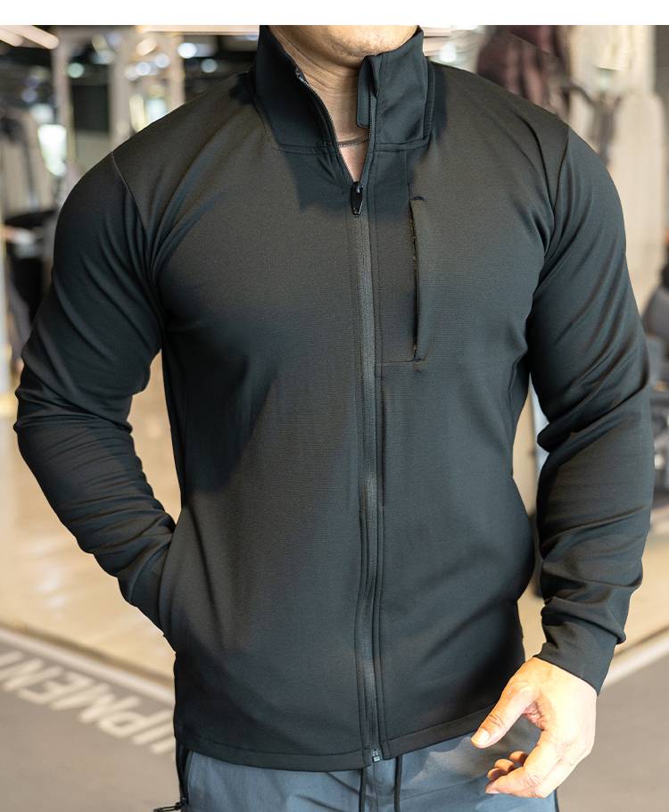 Mens Sports Workout 90%polyester 10%spandex Jacket YX-C01 print logo 29