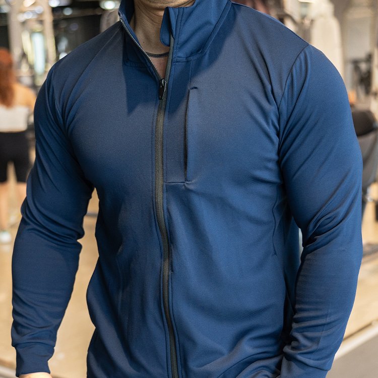 Mens Sports Workout 90%polyester 10%spandex Jacket YX-C01 print logo 13