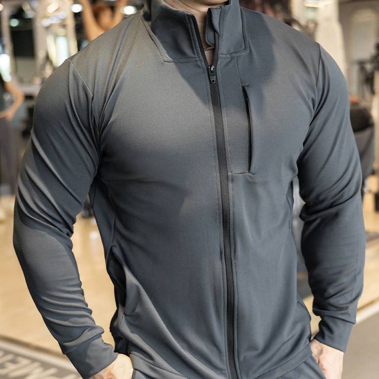 Mens Sports Workout 90%polyester 10%spandex Jacket YX-C01 print logo 17