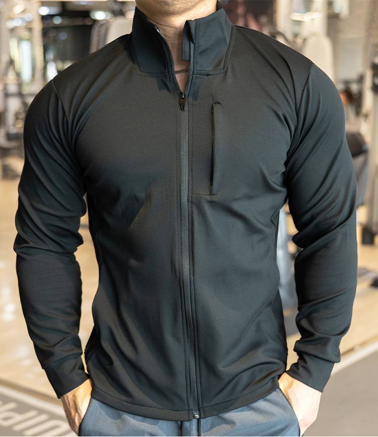 Mens Sports Workout 90%polyester 10%spandex Jacket YX-C01 print logo 30