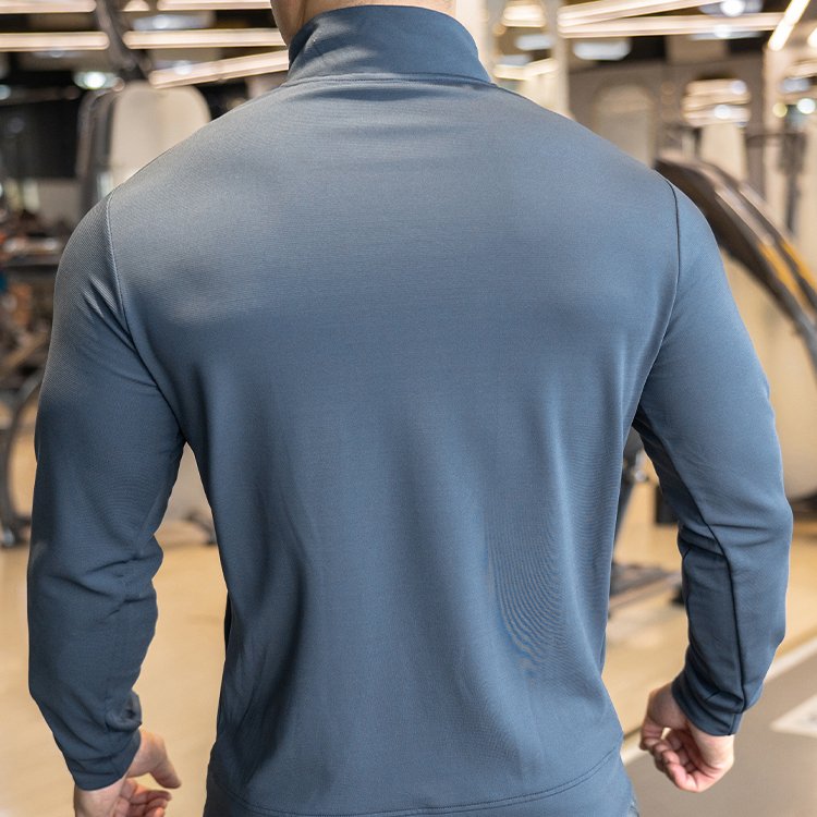 Mens Sports Workout 90%polyester 10%spandex Jacket YX-C01 print logo 2