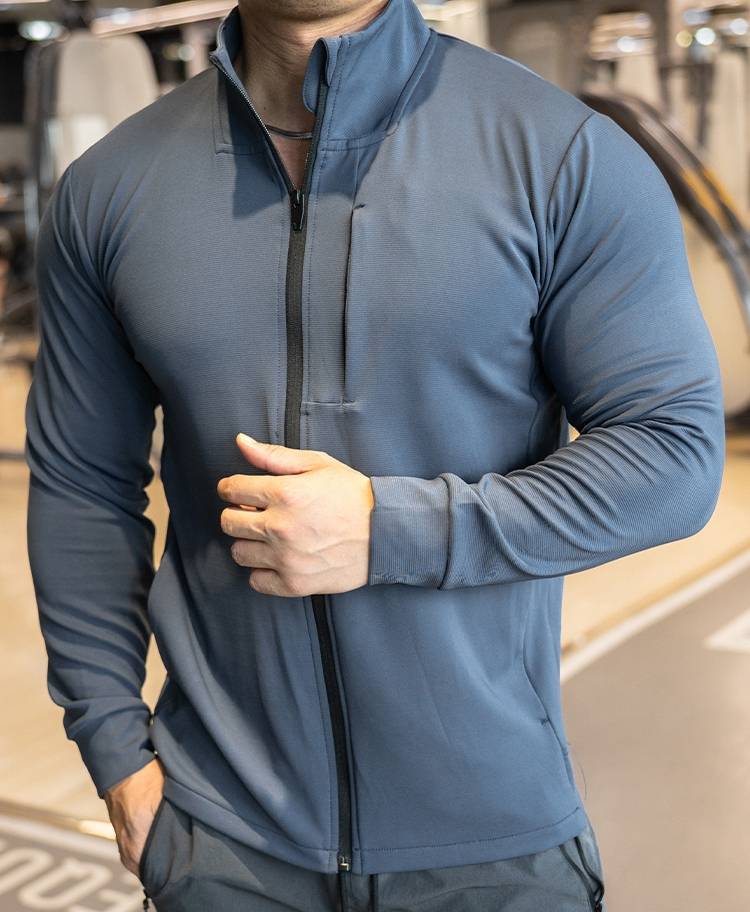 Mens Sports Workout 90%polyester 10%spandex Jacket YX-C01 print logo 6