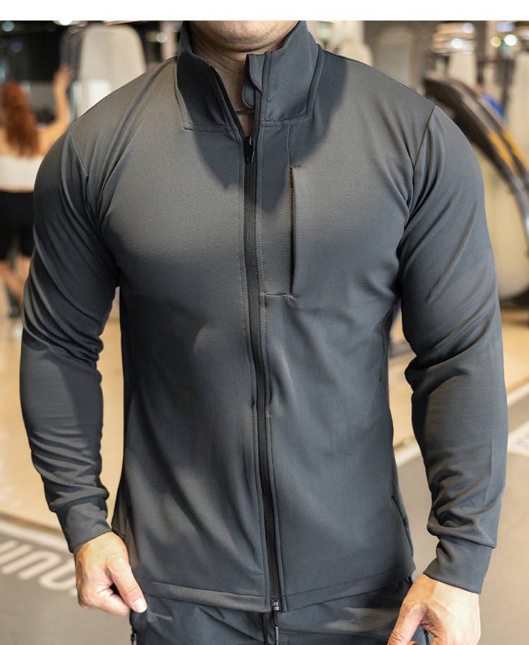 Mens Sports Workout 90%polyester 10%spandex Jacket YX-C01 print logo 27