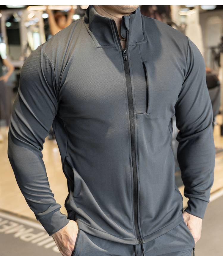 Mens Sports Workout 90%polyester 10%spandex Jacket YX-C01 print logo 23