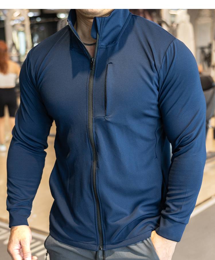 Mens Sports Workout 90%polyester 10%spandex Jacket YX-C01 print logo 35