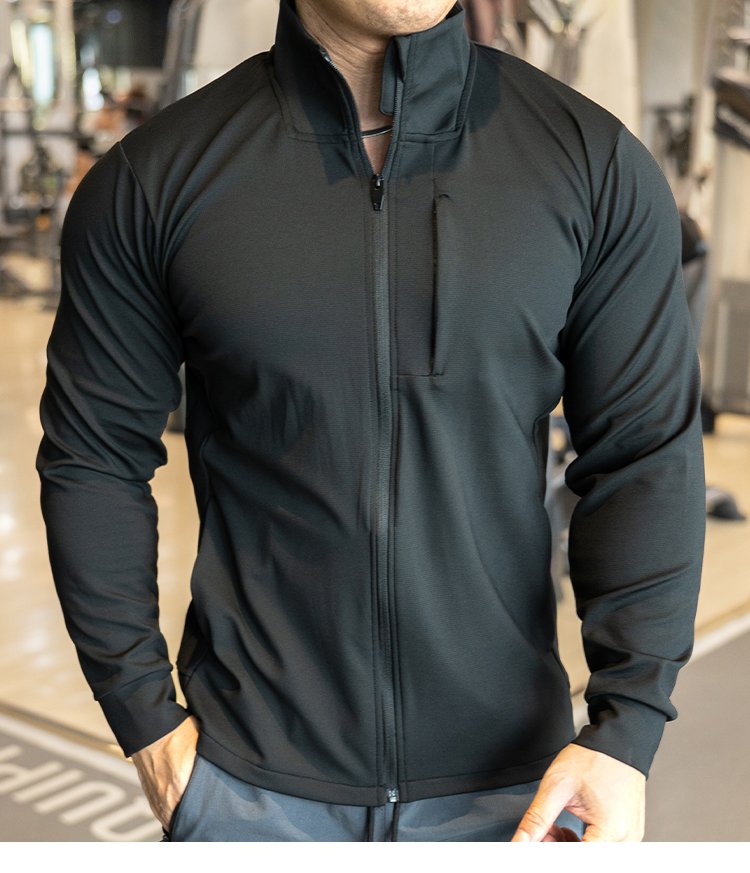 Mens Sports Workout 90%polyester 10%spandex Jacket YX-C01 print logo 3