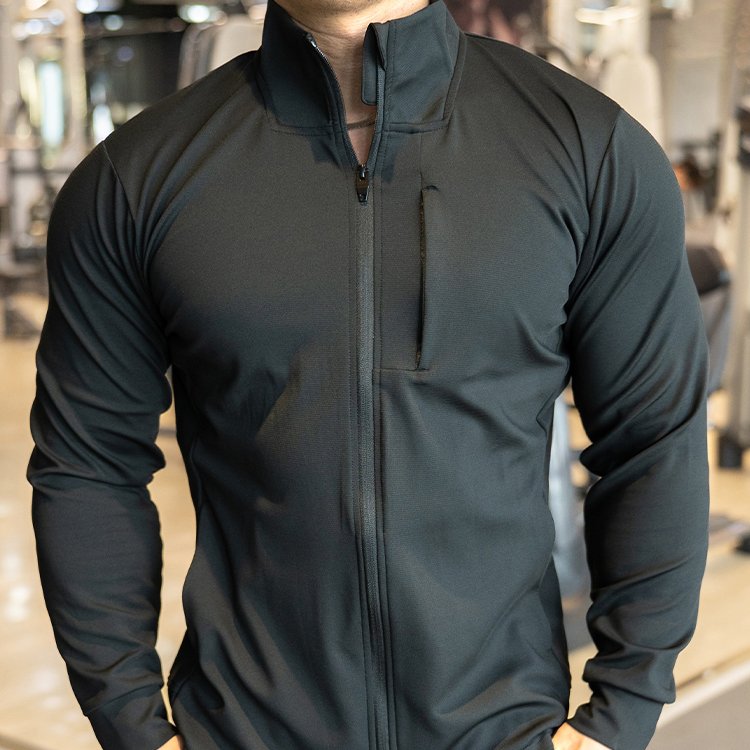 Mens Sports Workout 90%polyester 10%spandex Jacket YX-C01 print logo 11