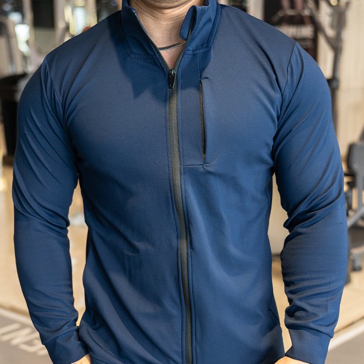 Mens Sports Workout 90%polyester 10%spandex Jacket YX-C01 print logo 15