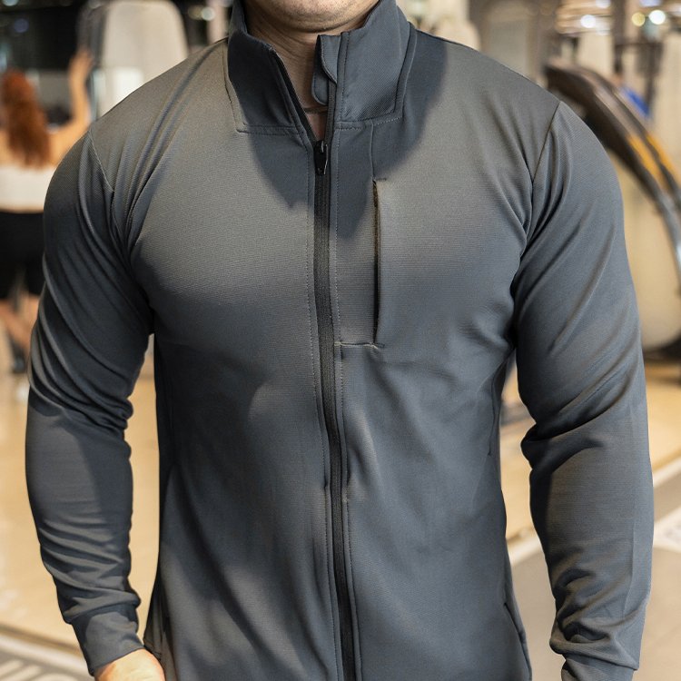 Mens Sports Workout 90%polyester 10%spandex Jacket YX-C01 print logo 8