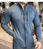 Mens Sports Workout 90%polyester 10%spandex Jacket YX-C01 print logo 24
