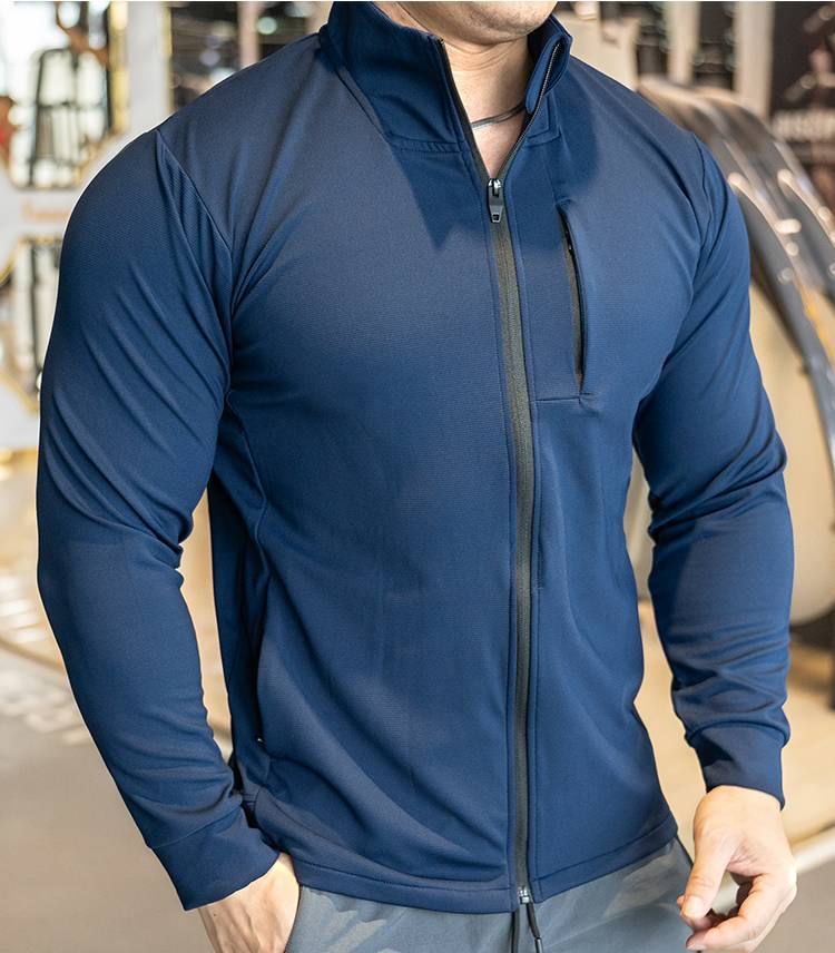 Mens Sports Workout 90%polyester 10%spandex Jacket YX-C01 print logo 4