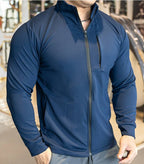 Mens Sports Workout 90%polyester 10%spandex Jacket YX-C01 print logo 4
