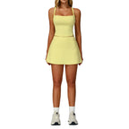 Womens Causal 78%Nylon 22%Spandex Tennis Skirts Set Z-2002 - tank top print logo 13