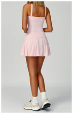 Womens Causal 78%Nylon 22%Spandex Tennis Skirts Set Z-2002 Set print logo 23
