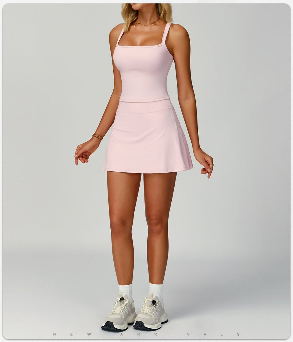 Womens Causal 78%Nylon 22%Spandex Tennis Skirts Set Z-2002 - tennis skirts print logo 17
