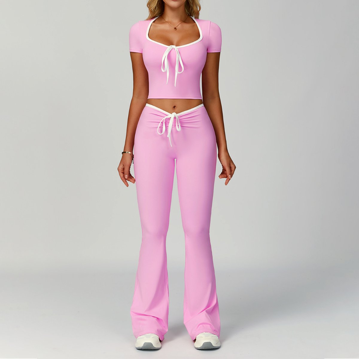 Womens Sports 78%Nylon 22%Spandex Yoga Set Z-2017 - flares pants print logo 1