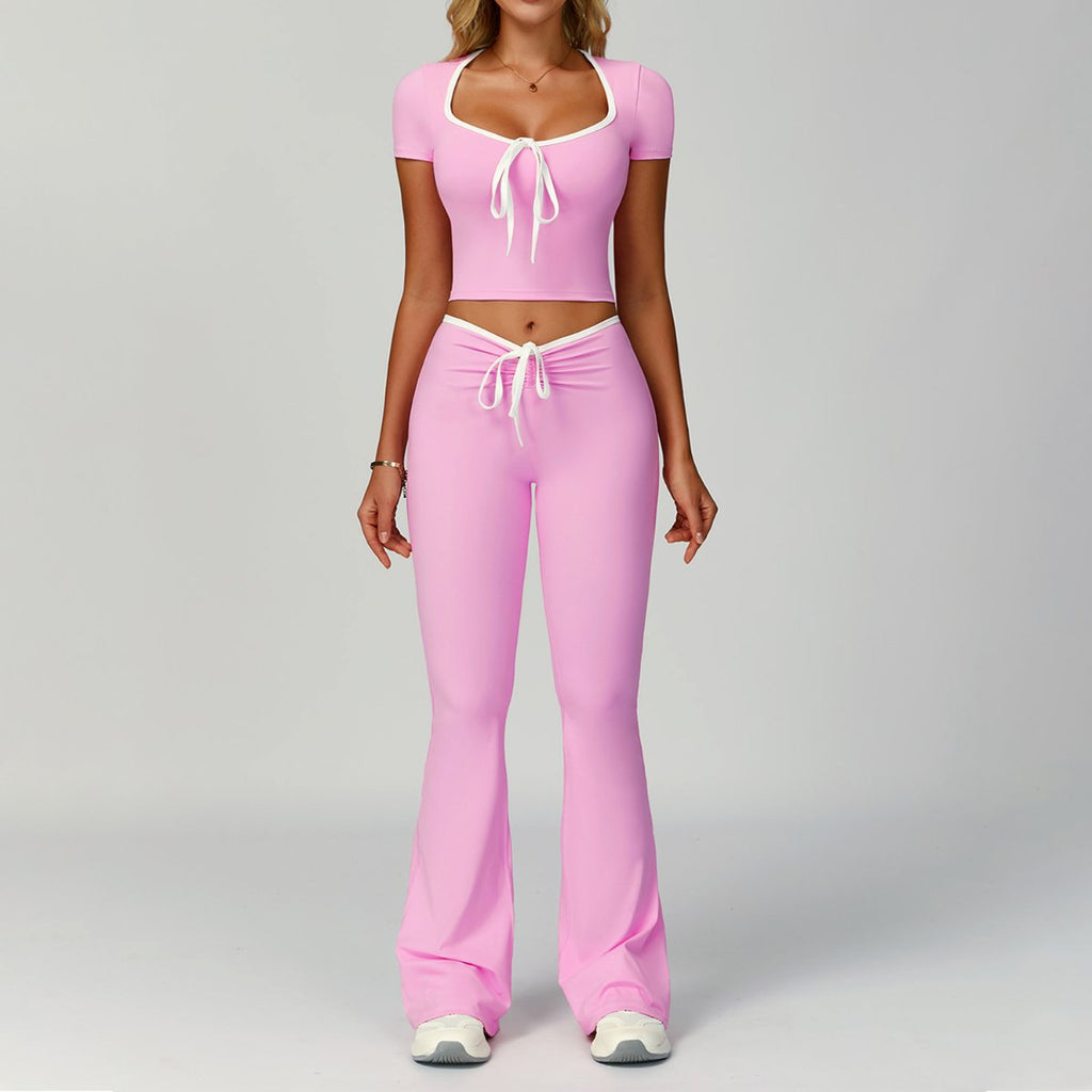 Womens Sports 78%Nylon 22%Spandex Yoga Set Z-2017 Set print logo 9
