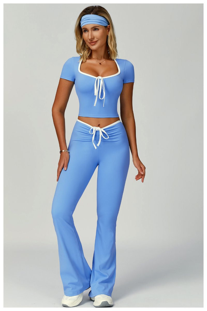 Womens Sports 78%Nylon 22%Spandex Yoga Set Z-2017 - short sleeve print logo 36