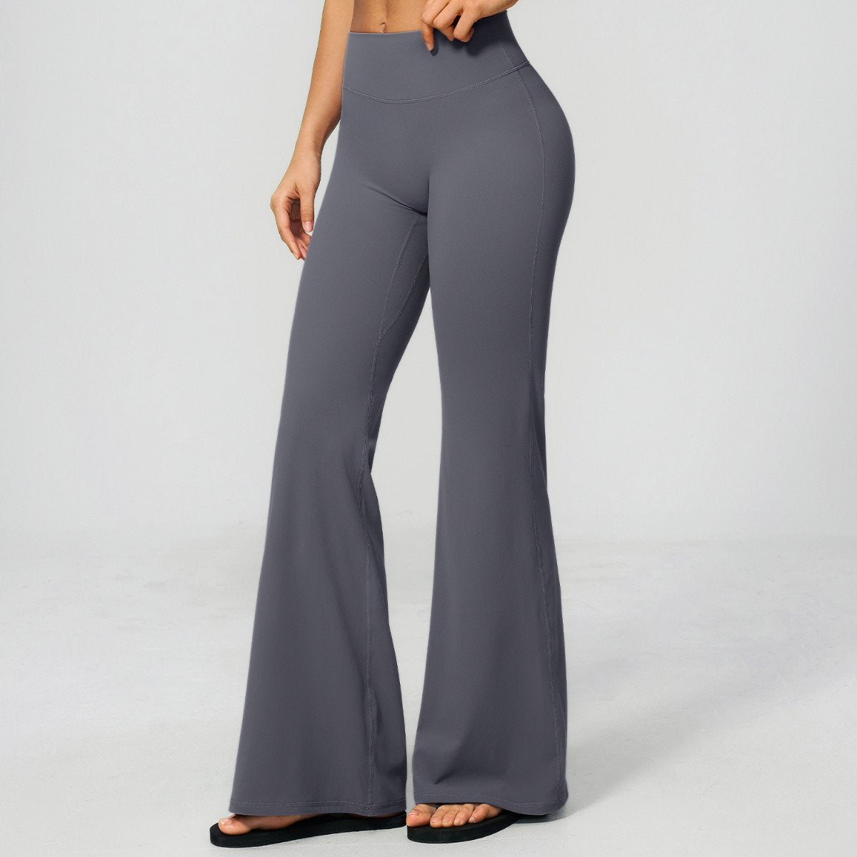 Womens Workout Training 70%nylon 30%spandex Yoga Sets Z-4208 - Flare Leggings print logo 4