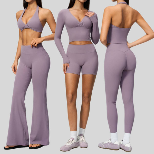 Womens Workout Training 70%nylon 30%spandex Z-4208 Yoga Set print logo 1