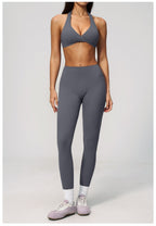 Womens Workout Training 70%nylon 30%spandex Yoga Sets Z-4208 - Leggings print logo 16